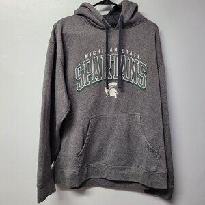 MSU Spartan Michigan State University Hoodie Mens Large 42 44 Green Gray Big Ten